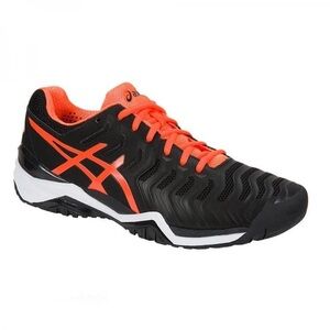 ASICS gel resolution running Black and Bright Orange Sneakers